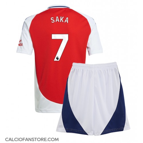 Maglia Calcio Arsenal Bukayo Saka #7 Prima Divisa Bambino 2024-25 Manica Corta (+ pantaloncini)